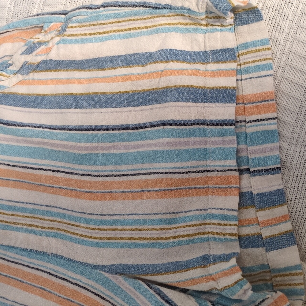 Briggs New York Multi-Color Pastel Striped Linen Rayon Blend Shorts - Picture 2 of 11